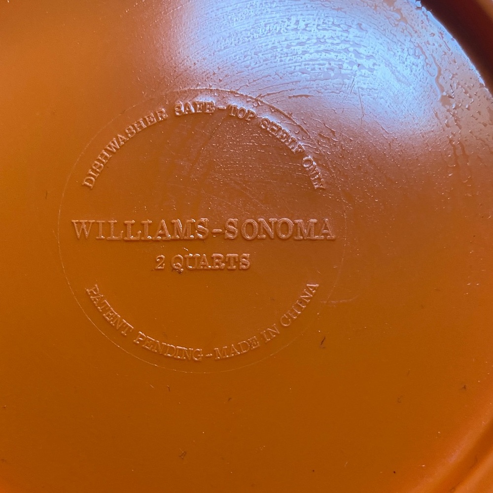 Williams Sonoma Bold Orange 2 Quart Mixing Bowl
